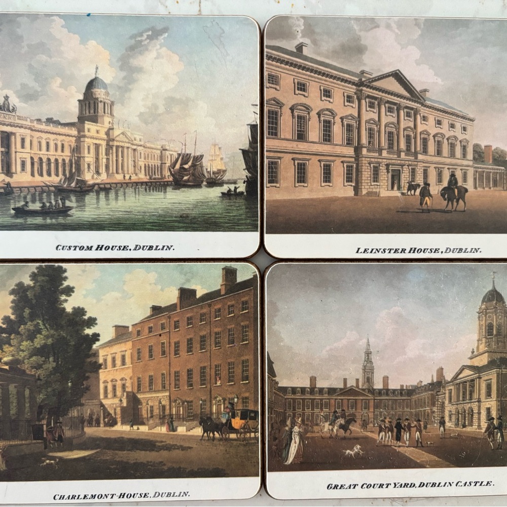 Vintage Set of Dublin Landmark Coasters - Lady Clare